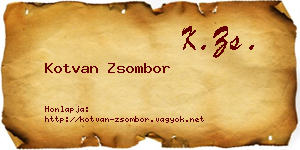 Kotvan Zsombor névjegykártya
